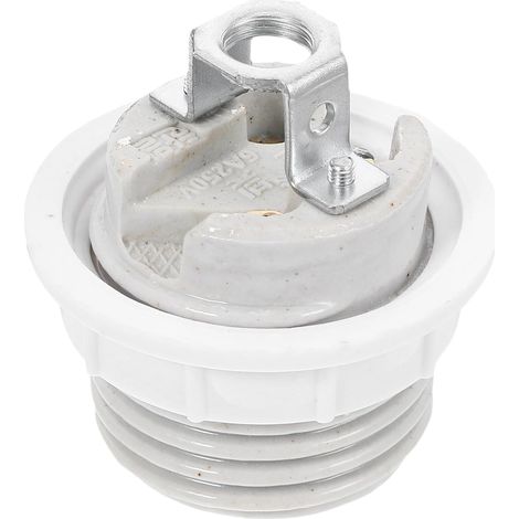 Keramikfassung mit Standard-Schraubring, kompatibel mit LED-/Halogenlampen, für Pendelleuchten, Deckenleuchten und Wandleuchten