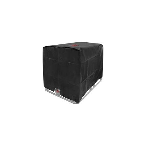 Bâche de protection pour réservoir d’eau et conteneurs IBC de 1000 L – Couverture anti-UV, étanche et anti-poussière pour citernes et cuves à eau – Dimensions : 120 × 100 × 116 cm – Couleur noire (1/5)
