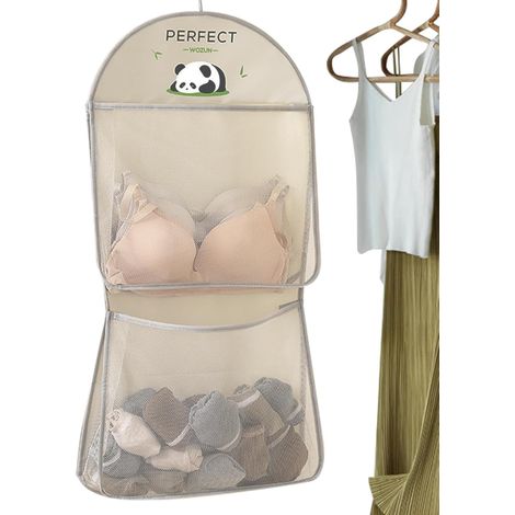 Closet Storage Bag 2 Layer Organizer with Hook Clear Visual
