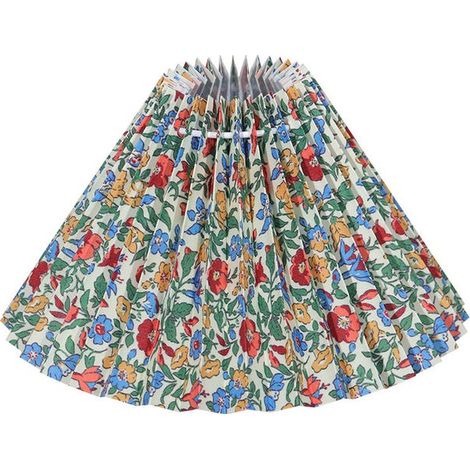 Abat-jour de chevet, motif floral plissé, multicolore, 230 mm avec le dessus avec 60 plissé, pratique avec ampoules E27. (1/5)