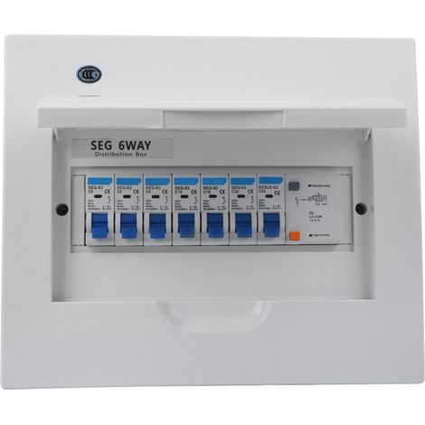 Disjoncteur compact 6 voies avec protection contre les fuites de courant 63 A 30 mA RCd4MCB (3 x 6a2 x 16a1 x 32 A) (1/5)