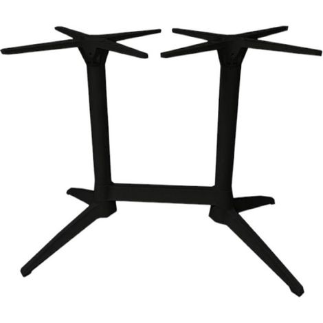 Pied mange debout Double Fixe ELYPSON Noir en aluminium et polypropylène pour extérieur
