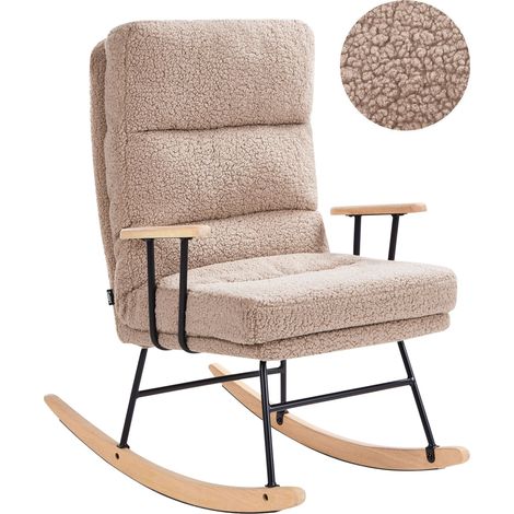 Schaukelsessel ESKELIN Bouclé Beige (1/5)