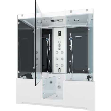 Kombination Badewanne Dusche K88-SW-TH-A-EA Duschtempel 100x180 cm OHNE Zusatzoption (1/5)