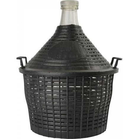 Ballon en verre pour vin 10L, ballon de fermentation avec ouverture normale 40mm, panier en plastique et bouchon, idéal pour vinification maison et boissons alcoolisées