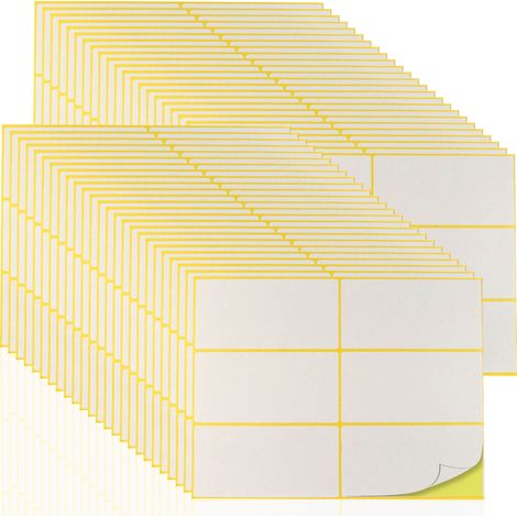 Lot de 180 étiquettes, autocollantes repositionnables, papier cuivré blanc, 100x50mm, pour école bureau maison (1/5)