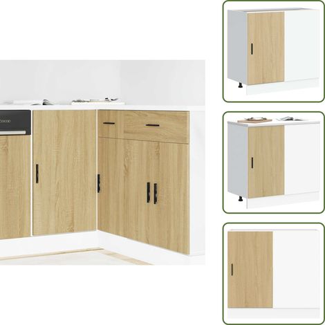 vidaXL Meuble bas du lavabo chêne sonoma bois d'ingénierie (1/5)