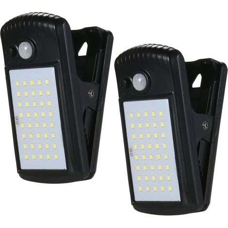 Zoternen – Lámpara solar con clip de 40 LED – Sensor de movimiento infrarrojo – Resistente al agua IP65 – Instalación rápida sin cables – 12 horas de duración de la batería – 40 LED (1/5)