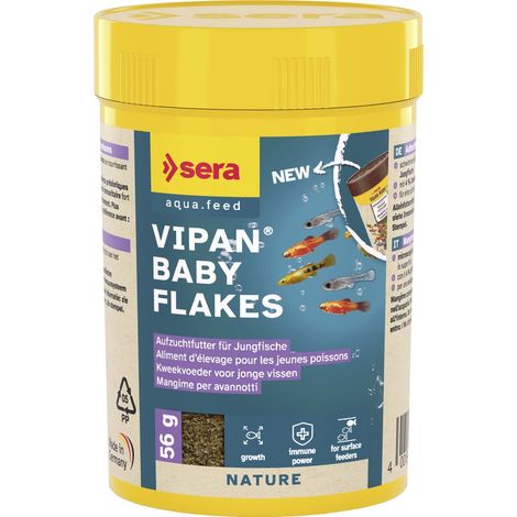Sera Fischfutter zur Aufzucht Vipan Baby Flakes 100 ml Fischfutter