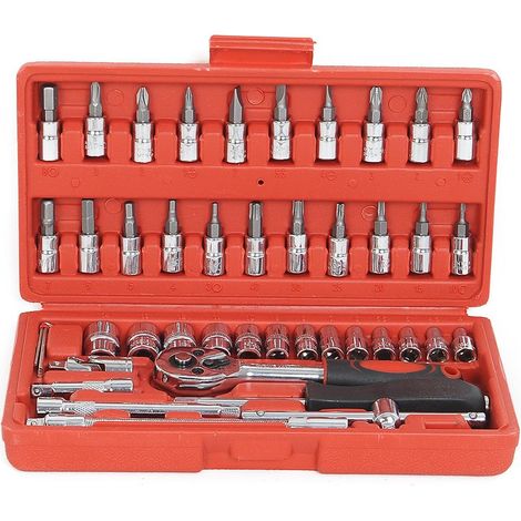 Coffret à douilles 46 Pièces Chrome Vanadium (1/4)