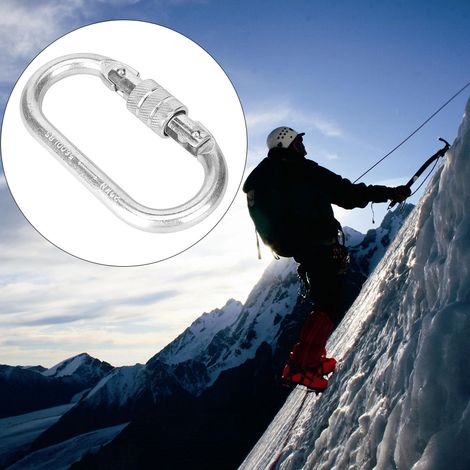 Mousqueton de sécurité en acier haute résistance 25KN pour escalade, alpinisme et travaux en hauteur (1/5)