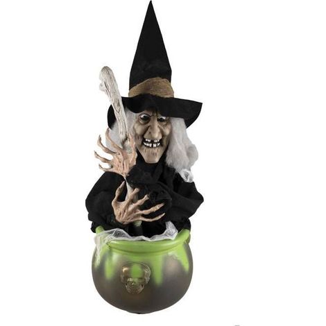 Automate Halloween - PTIT CLOWN - Sorcière animée - 40 cm - Sonore et lumineuse - Décoration festive (1/4)