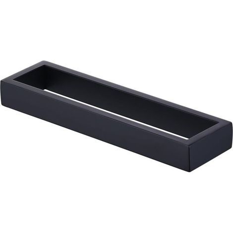Toallero de baño, anillas para toallas, soporte de pared para toallas, acero inoxidable, estilo contemporáneo, negro mate, 24,5 x 7,5 x 3 cm (1/4)