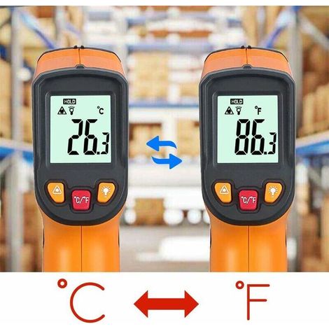 Produktbild von Kylewo Infrarot-Thermometer – Berührungslos, 149x95x44 Mm, 3-Farben-Hintergrundbeleuchtung, Für Körper & Objekte – Inkl. Anleitung