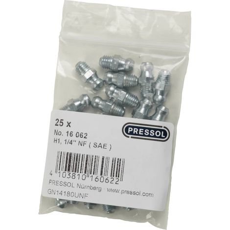 Pressol Ingrassatore conico H1-dritto, 1/4''-UNF- 25 pz.