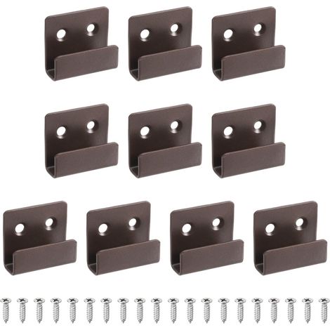 Lot de 10 crochets muraux robustes en acier inoxydable avec vis pour cadre photo miroir, bronze noir, (1/5)