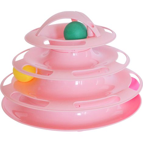 (Couleur rose)Jouets Chat 2 en 1, Jouet Labyrinthe Chats 4 Couc