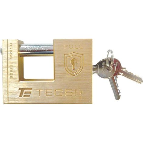 Candado antirrobo - latón / pasador de 80 mm - 3 llaves / llave inglesa (1/3)
