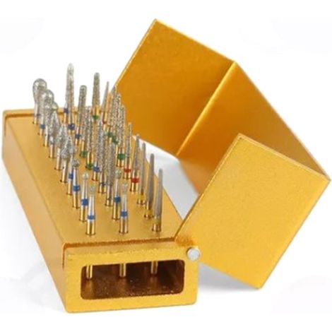 Lot de 30 fraises diamantées polissage dentaire, fraises carbure haute vitesse pour meulage et ponçage, kit professionnel outil dentaire (1/5)