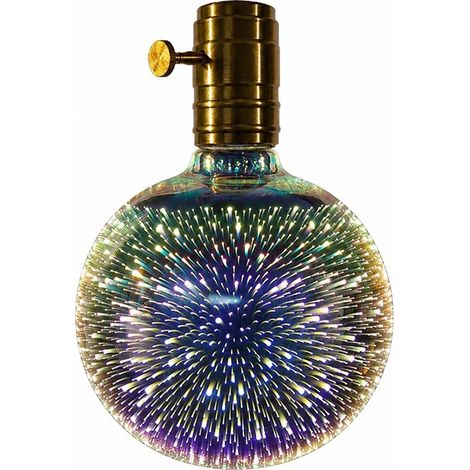 Ampoule LED 3D effet feu d'artifice, 4W E27, lumière décorative colorée, effet vintage (1/5)