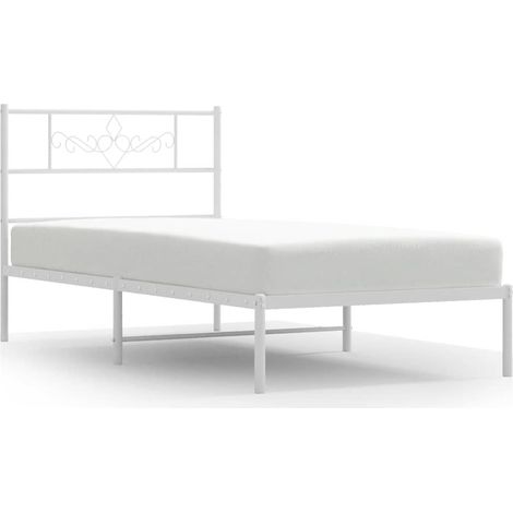 Maison Exclusive - Giroletto con Testiera Metallo Bianco 100x190 cm