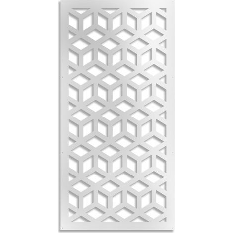 CUBO - Panneau ajouré en PVC - Brise-soleil - Dimension : 73x148 cm - Couleur : blanc