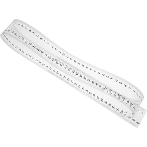100cm High Precision Portable Flexible Transparent Plastic Ruler with Double Graduation for Engineering Projects and Geometric Measurements