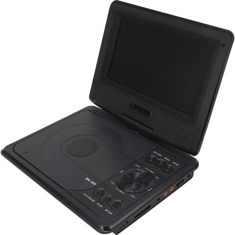 Lecteur DVD portable 1080p, écran HD pivotant 7 pouces, compatible carte mémoire USB, lecteur MP5 vidéo pour voiture, prise UE 110-240 V (1/5)