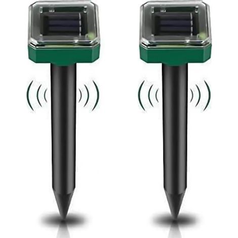 Lot de 2 répulsifs anti-taupes à énergie solaire pour jardin, répulsif antiparasitaire étanche IP65 pour gopher, campagnol et serpent Répulsif animal haute sensibilité pour pelouse, jardin, cour (1/5)