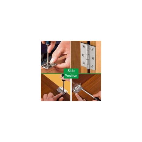 Bisagras de acero inoxidable, 20 piezas de bisagras pequeñas (con 120 tornillos), bisagras, bisagras planas, herrajes para muebles Armo Home - Crezuo