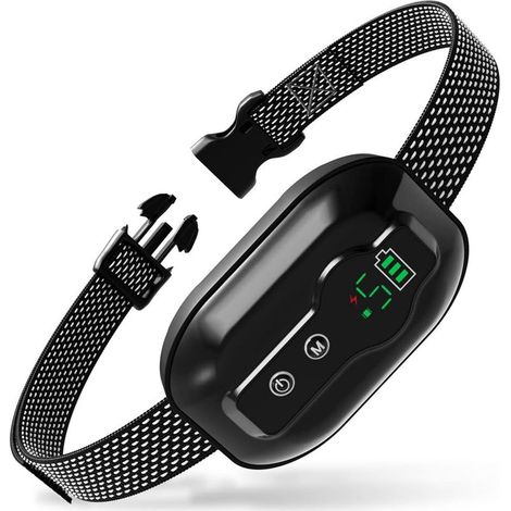 Collier de chien anti - aboiement rechargeable - collier d'aboiement pour chiens grands, moyens et petits - dispositif d'arrêt d'aboiement avec vibration et entraînement inoffensif collier non - aboie (1/5)