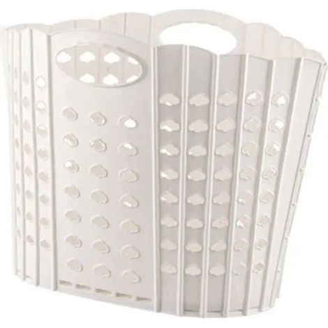 Panier à linge - Blanc - Pliable - 35x27x27 cm - Matériau PP - Multifonctionnel (1/4)