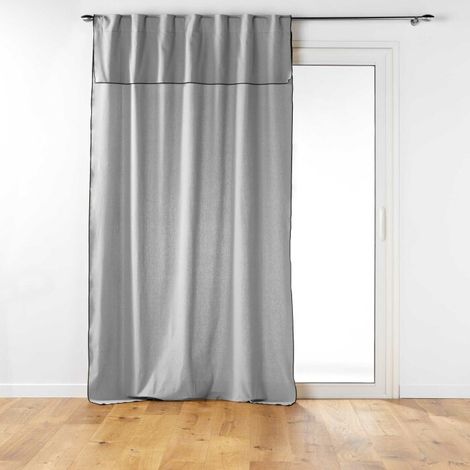 Rideau à passants cachés avec volant en coton recyclé Mistraline - Gris clair - 140 x 240 cm - Livraison gratuite (1/5)