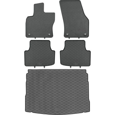 Tapis de coffre RIGUM 437188 + tapis de sol GEYER 879/4C - VW Tiguan II SUV 05.2016-2024 (bas de coffre) repose-pieds AV2 avant - INSTALLÉS (1/5)