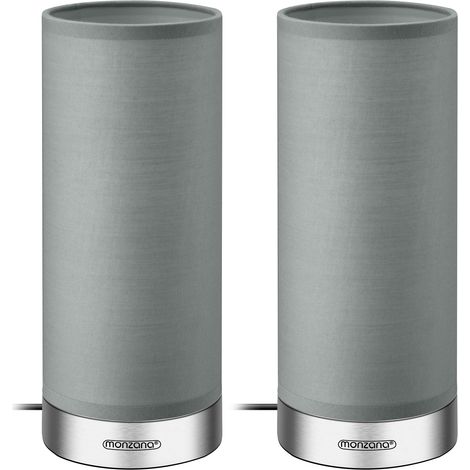 MONZANA® Set of 2 Table Lamps Touch Control with 3 Brightness Levels Glass Shade & Non-Slip Base Includes Energy-Saving LED Bulbs Modern & Versatile Lighting for Any Room (1/5)