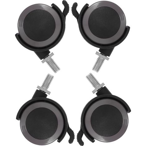 4 ruedas giratorias de repuesto de aluminio, ruedas resistentes de acero inoxidable para sillas de oficina. (1/5)