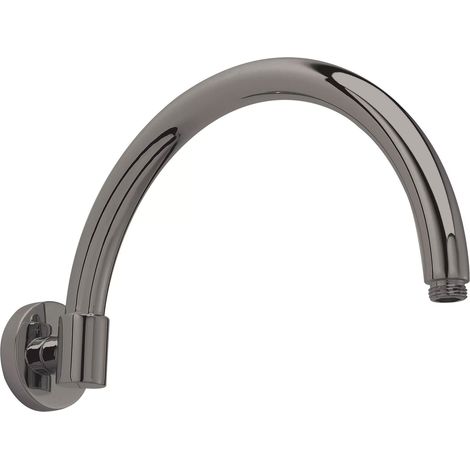 Hudson Reed Curved Wall Mounted Shower Arm 343mm Length - Brushed Pewter