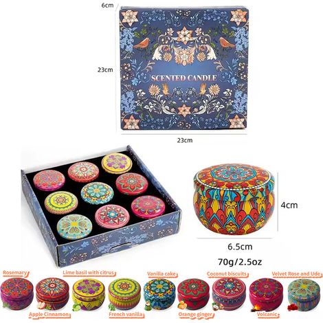 Coffret cadeau de 9 bougies parfumées à la cire de soja, bougies aux huiles essentielles pour femmes, cadeau d'anniversaire pour une maman (1/5)