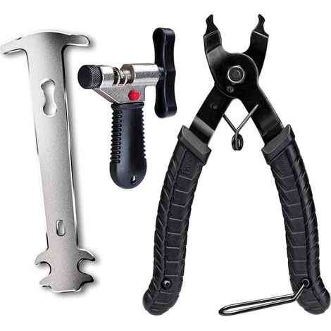Universelles Werkzeug zur Reparatur von 7-, 8-, 9-, 10-, 11- und 12-Gang-Fahrradketten. Zange + Kettenschneider + Reparaturset. (1/4)