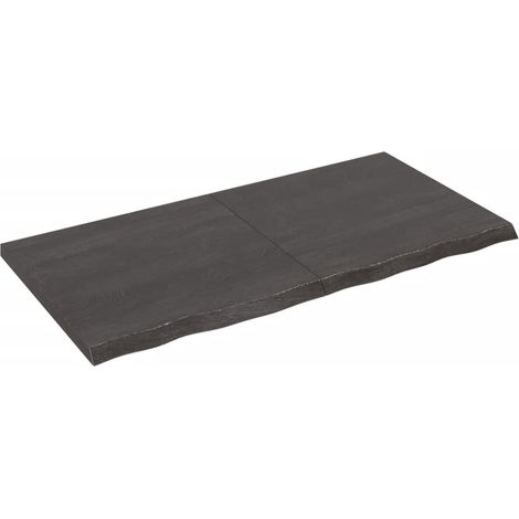 Dessus de table gris foncé bois chêne massif traité (1/5)