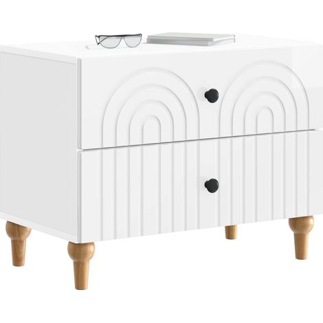 Maison Exclusive - Armadio da Notte con cassetto Bianco Lucido 62 x 34,5 x 48 cm