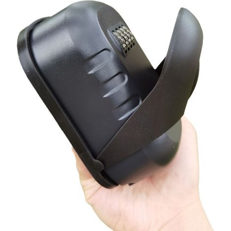 Secure Key Box, Large Wall-Mounted Key Box for Indoor and Outdoor Use, Key Safe with 4-Digit Combination Lock (Black) (1/5)