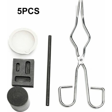 5Pcs Resistant A La Chaleur Coulee De Lingotiere Outil Smelting Or Argent Fournaise Kit Scrap Bijoux Raffinage De Fusion Metal Or Fo (1/5)