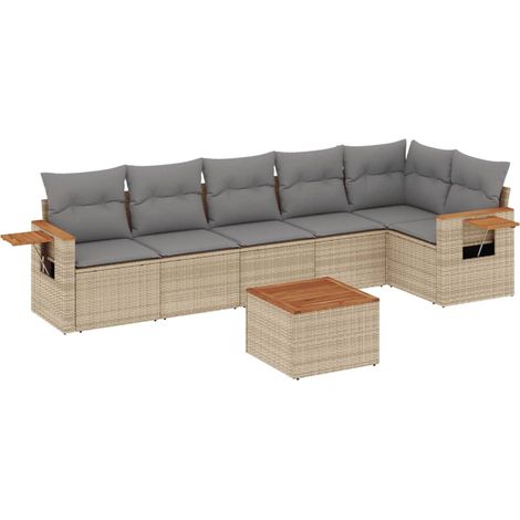 Maison Exclusive - Patio Sofa Set 6 plaza Beige and Grey (1/5)