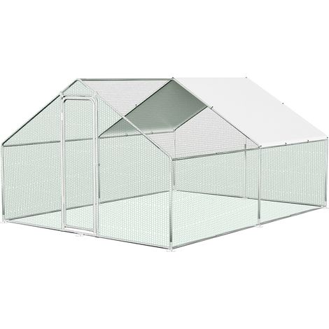 Wolketon Enclos 3×4×2 m – Poulailler en métal accessible, 12 m² de surface, porte verrouillable, parc extérieur pour poules, petits animaux et plantes