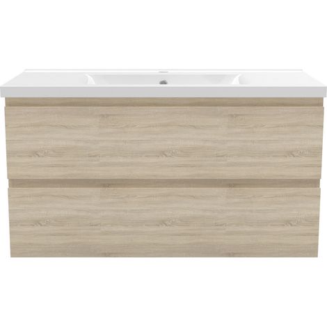 AICA Mueble de baño con lavabo,roble, 99 x 44,5 x 52 cm (1/5)