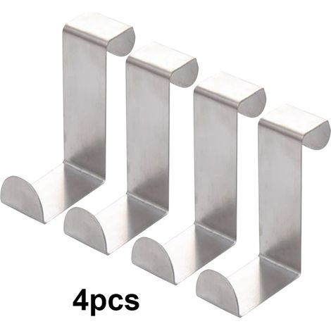 4 pièces porte cintre crochet en acier inoxydable armoires de cuisine tirer sur porte crochet vêtements chambre salle de bain cintre support Multi crochet4 pièces