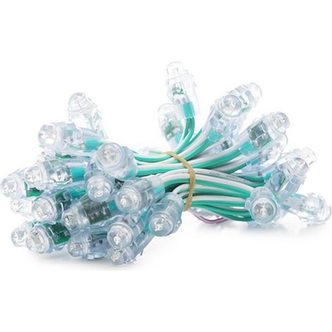 Pixel-LED 0,1 W 2 lm 12 mm 5 V Epistar (String 40 Einheiten) Grün 50.000 Std. [DE-PIX-12-G]