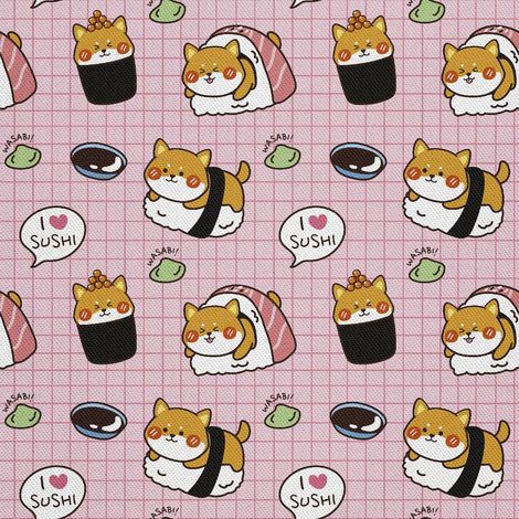 Decoración de exterior Oxford - Motiv Shiba-Inu-Sushi mit Wasabi (1/5)