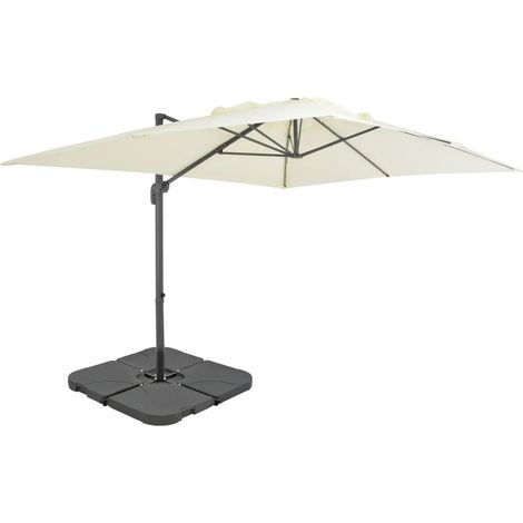 Parasol de jardín inclinable 4 x 3 x 2,68 m funcional y robusto diseño contemporáneo de aluminio arena 020046364 (1/5)